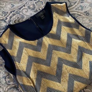 Gold/Navy J Crew Blouse